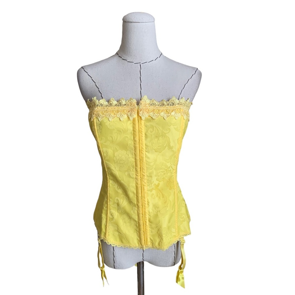 Fredericks Of Hollywood Yellow Bustier Corset Top size 42